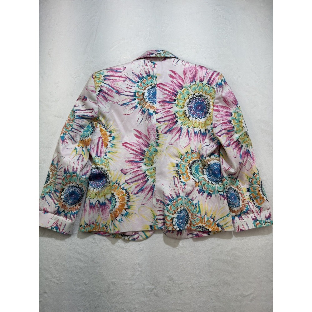 Harve Benard Blazer Womens 10 Multicolor Floral One Button Lined Jacket - Picture 6 of 6